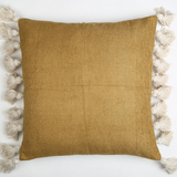 Tasseled Tan Cushion Cover