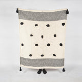 Tassels & Polka Dots Monochrome Throw