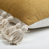 Tasseled Tan Cushion Cover
