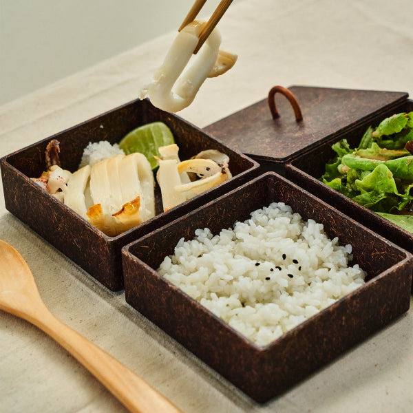 Bento Box Rice Building Bento Box Rice Husk – Eco-Friendly Lunch Box by Pass It On – Pass-It-On.co