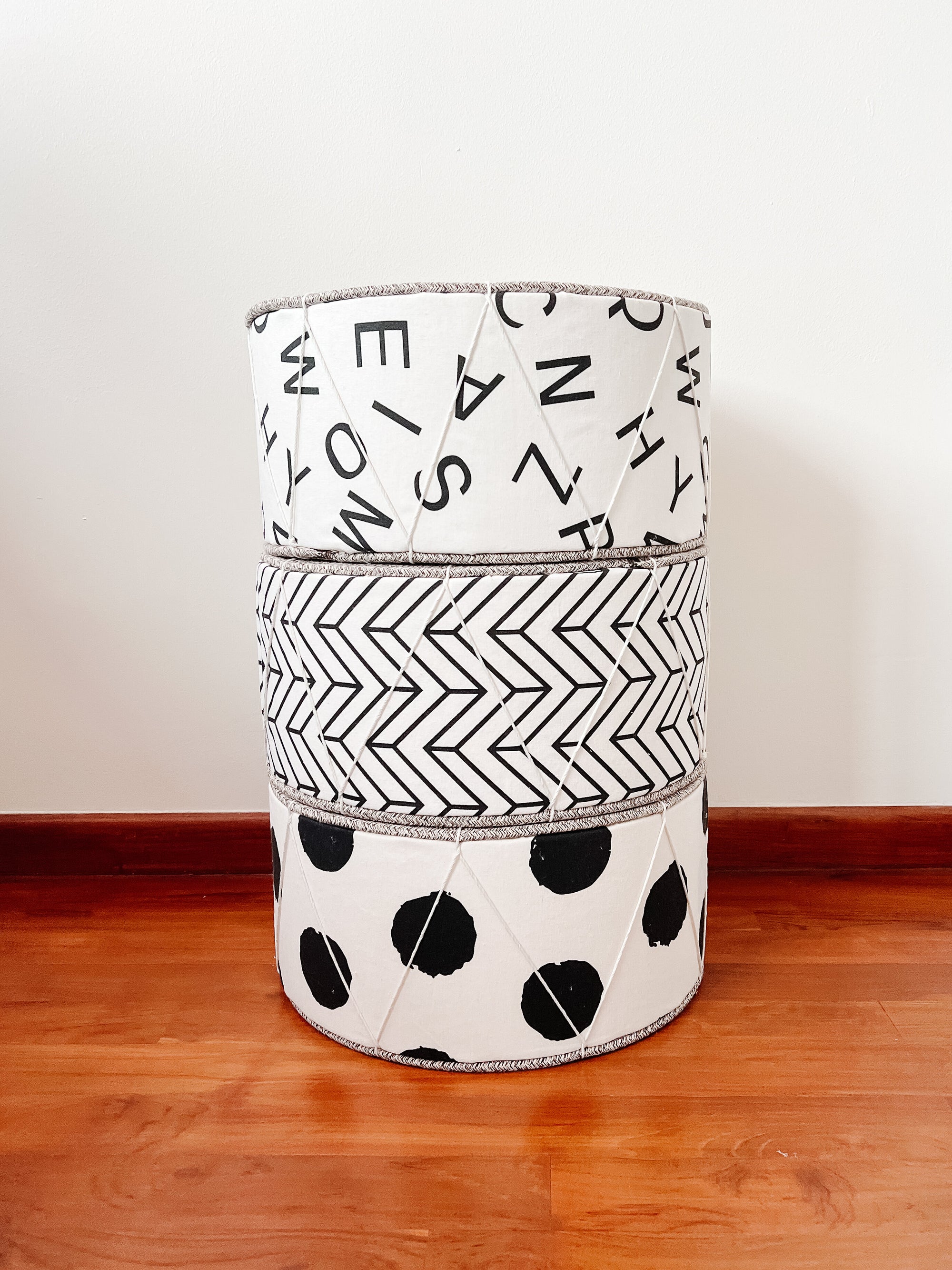 Pass It On Singapore, Pouf and ottomans, Pouf for kids, ottoman for kids, alphabet print kids decor